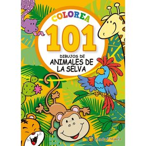 COLOREA 101 DIBUJOS DE ANIMALES DE LA SELVA - Pingray, Maria Jose
