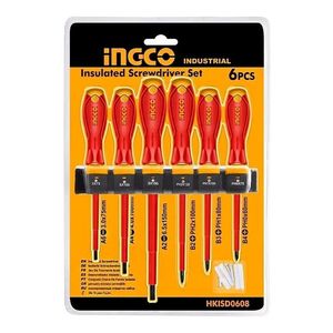 Juego Destornilladores Con Aislamiento X 6 Piezas Industrial Hkisd0608