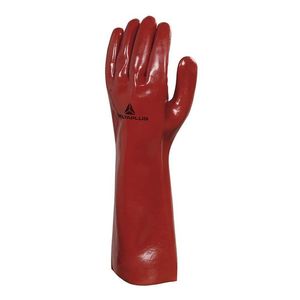 Guante De Pvc Rojo C Soporte De ALG-long 40cm N°10 Delta Plu