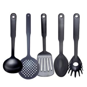 SET X 5 UTENSILIOS NEGROS PARA ANTIADHERENTE