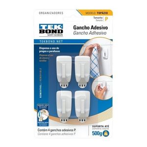 Gancho Adhesivo Chico Topazio Blister X4 Unidades Tek Bond