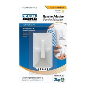 Gancho Adhesivo Grande Cuarzo X1 Unidad En Blister Tek Bond
