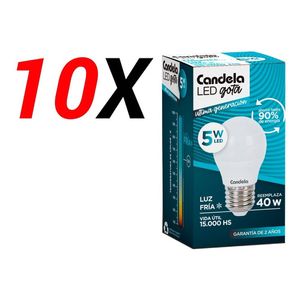 Pack X 10 Lámparas Led Candela Gota 5w