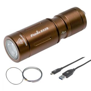 Fenix Linterna E02r 200 Lumen Marron