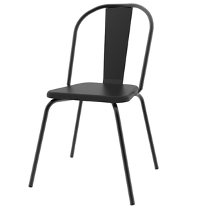 SILLA DE CAÑO MADISON CAÑO Y ASIENTO NEGRO