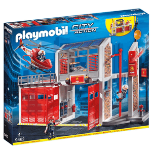 Playmobil Cuartel de Bomberos con Helicóptero de rescate y 3 figuras 9462 Intek