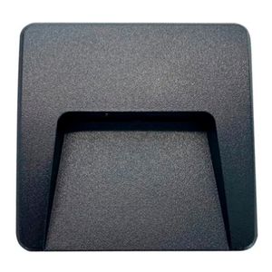 Lampara Exterior Ip65 Macroled Aplique Cálida Cuadrado Negro