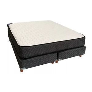 Conjunto Sommier Colchon Piero Resorte Spring II 190x160x26 Tela Jackard Queen