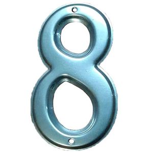 Numero 8 para domicilio color aluminio SC