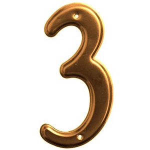 Numero 3 para domicilio color bronceado SC