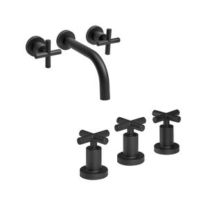 Juego Griferia Baño Peirano Black Velvet Lavatorio de Pared Bidet