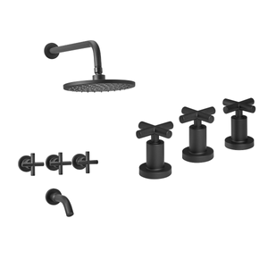 Juego Griferia Baño Peirano Black Velvet Bidet Ducha con Transferencia