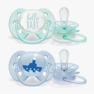 Chupetes Ultra Soft Deco X2 Philips Avent (0-6M) Azul - SCF222/01