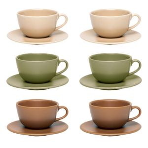 UNNI MIX - SET X 6 TAZAS DE TE CON PLATO 220 CC OXFORD