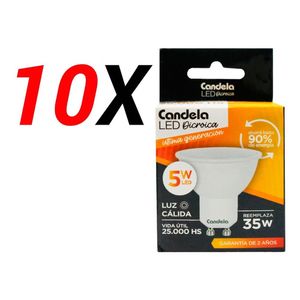 Pack X 10 Lámparas Led Dicroica Candela 5w Reemplaza 35w