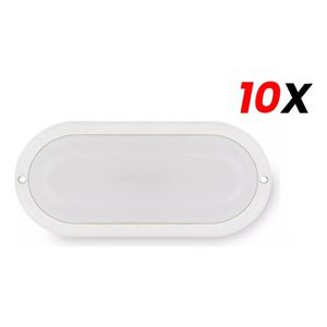 Pack X10 Tortuga Aplique Plafón Led Exterior 24w Ovalada
