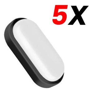 Pack X5 Tortuga Ovalada Candela 7357 18w Fría 1350lm Negro
