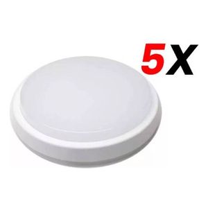 Pack X5 Tortuga Redonda De Pared Candela 18w Luz Fría