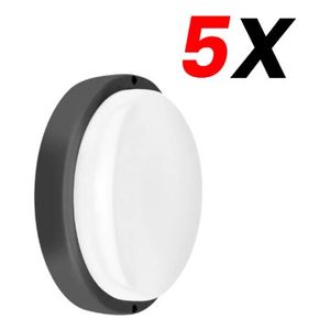 Pack X5 Tortuga Redonda Exterior 8w Fría Candela 7349 Negra