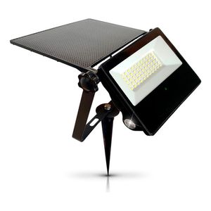 Reflector Led Solar Estaca 30w Fría Exterior Candela