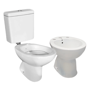 Juego Inodoro Corto con Mochila Extrachato Bidet 3 Agujeros Pringles Onix