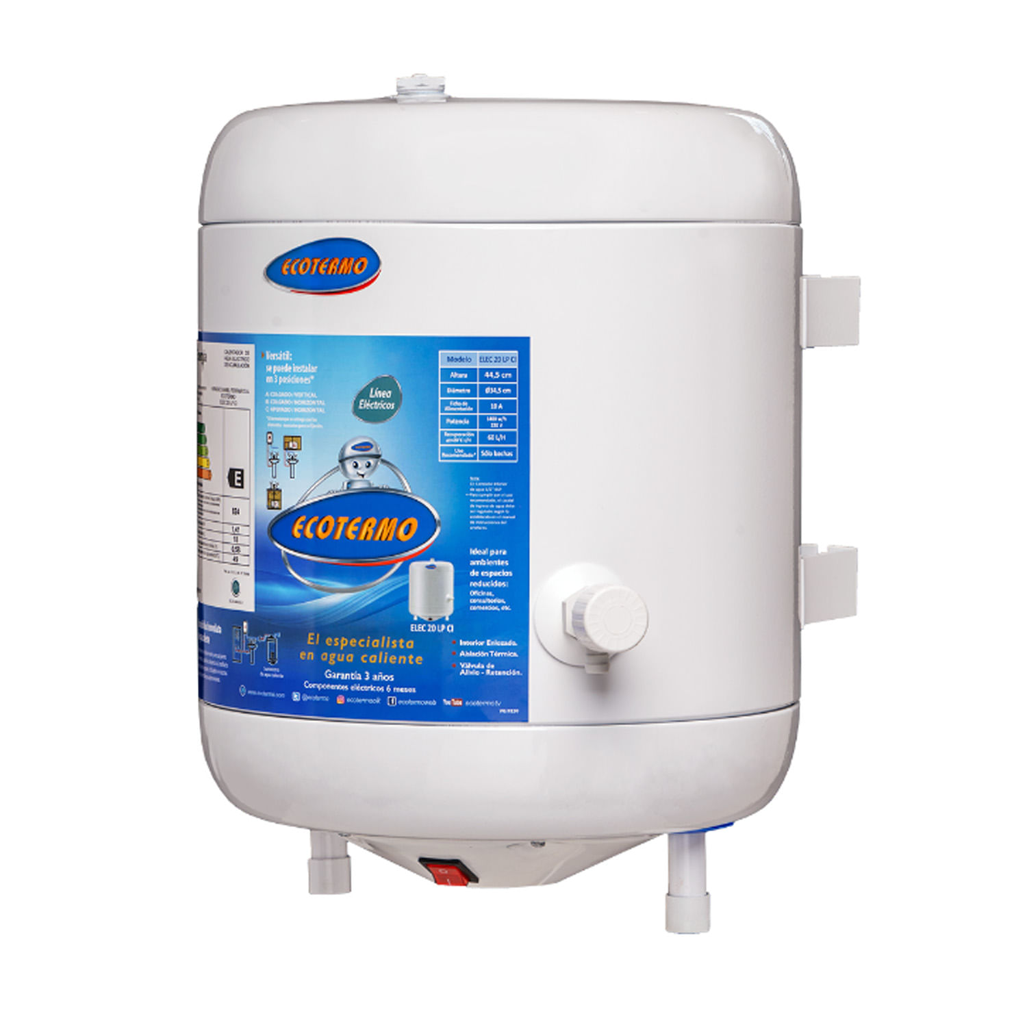 Termotanque Eléctrico Ecotermo 18 Litros - C.Inferior Elec 20 ...
