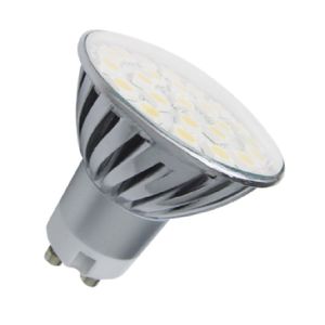 LAMPARA DICROICA 24 LEDS 4.5W CALIDA ESMERIL GU10 METAL
