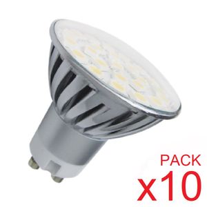 LAMPARA DICROICA 24 LEDS 4.5W FRIA ESMERIL GU10 METAL PACK x10