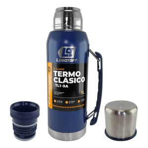 Termo Acero Inox 1 Litro Lusqtoff Azul Frio Calor Manija