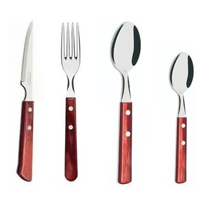 Set Juego 12 Cubiertos Acero Inox Polywood Tramontina