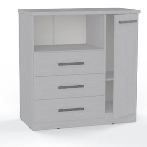 COMODA ORLANDI JA 289 PREMIUM - JACARANDA 3 CAJONES 1 PUERTA 1 ESTANTE