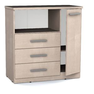 COMODA ORLANDI AB 294 PREMIUM - ABEDUL 3 CAJONES 1 PUERTA 1 ESTANTE