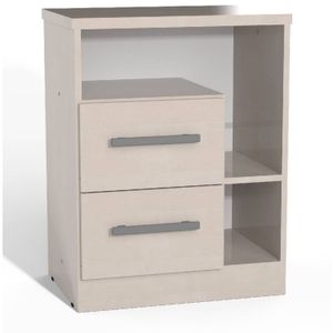 MESA DE LUZ ORLANDI AB 116 PREMIUM - ABEDUL 2 CAJONES REVERSIBLES