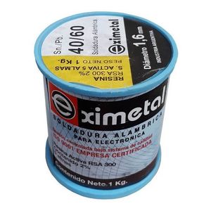 Carretel Alambre De Estaño Al 40% De 1kg  Eximetal
