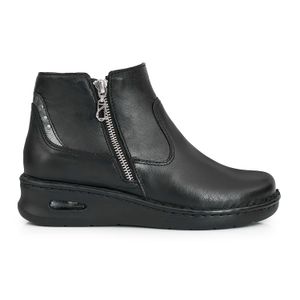 BOTA KIANA NEGRA CUERO BOTINETAS MUJER CONFORT