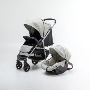 Cochecito Travel System Gris Claro con Manillar Rebatible
