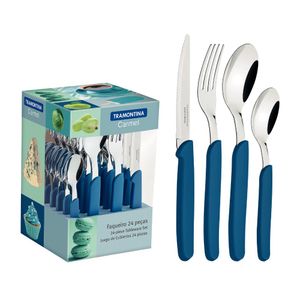 Juego de Cubiertos 24 Piezas Carmel Tramontina Turquesa
