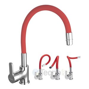 Grifería Cocina Monocomando Piazza Rojo 10016 Flexible