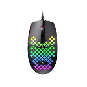 Mouse Gamer 3200dpi Pc Akira Crown Mustang 7 Botones Rgb Color Negro