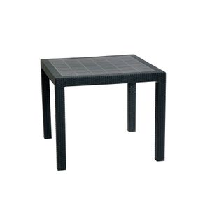 MESA PLÁSTICA CUADRADA NEGRA RATAN VOSS 2000 MESAFIDJIGR