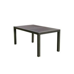 MESA PLÁSTICA RECTANGULAR MARRÓN RATAN VOSS 2000 MESAINDOCHP