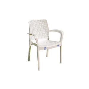 SILLA PLÁSTICA BLANCA TIPO RATAN GUINEA VOSS 2000 SIGUINEABL