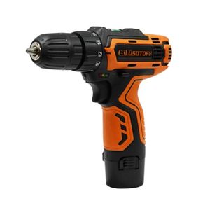 TALADRO ATORNILLADOR DE IMPACTO LUSQTOFF-INALÁMBRICO 12V CON KIT Y MALETÍN