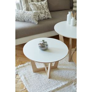 Mesa Baja Roma De 60 Cm De Diametro Color Blanca