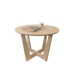 Mesa Baja Roma De 70 Cm De Diametro Color Roble