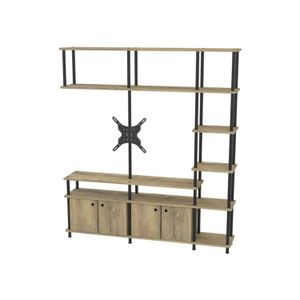 SEPARADOR CON SOPORTE TV DEGE S02 - ATAKAMA 2 PUERTAS DOBLES 3 CUERPOS 7 NIVELES