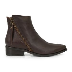 BOTINETA MINTURN CHOCOLATE MUJER CUERO BOTAS ZAPATOS