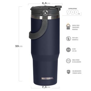 VASO DOBLE PARED 900 cc Indigo Acero AISI 304