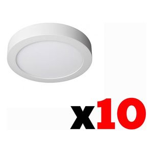 Pack X 10 Plafón Led Candela Redondo Con Base 24w