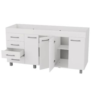 BAJOMESADA ORLANDI BL 610 PREMIUM - BLANCO 4 PUERTAS 4 CAJONES